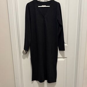 Madewell Black Long knitted Sleeve Dress